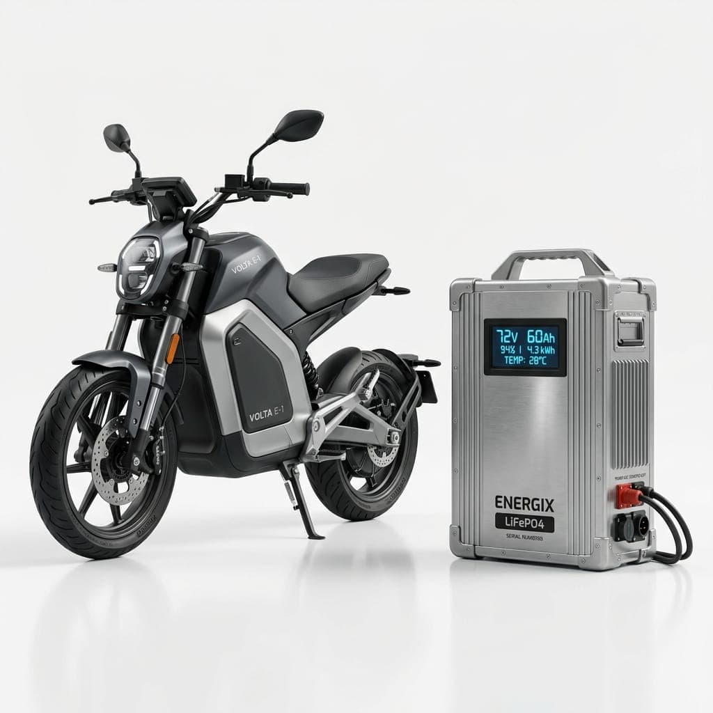Elektrikli motor ve temsili LiFePO4 batarya paketi